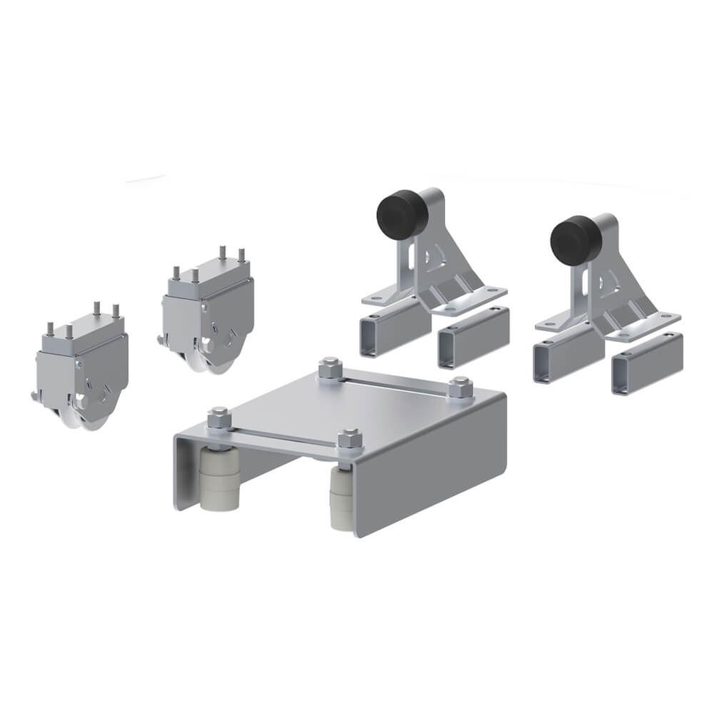 Radius Sliding Gate Kit Complete with Wheels, Upper Guide Plate & Limit Stop