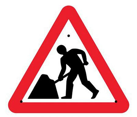 Road works, 750mm triangle Re-Flex Sign (3mm reflective polypropylene)