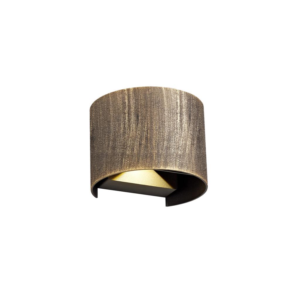 Luxuria Marquetry Up & Downward Lighting Wall Light 2x3W LED 3000K 410lm IP54 Gold/Black