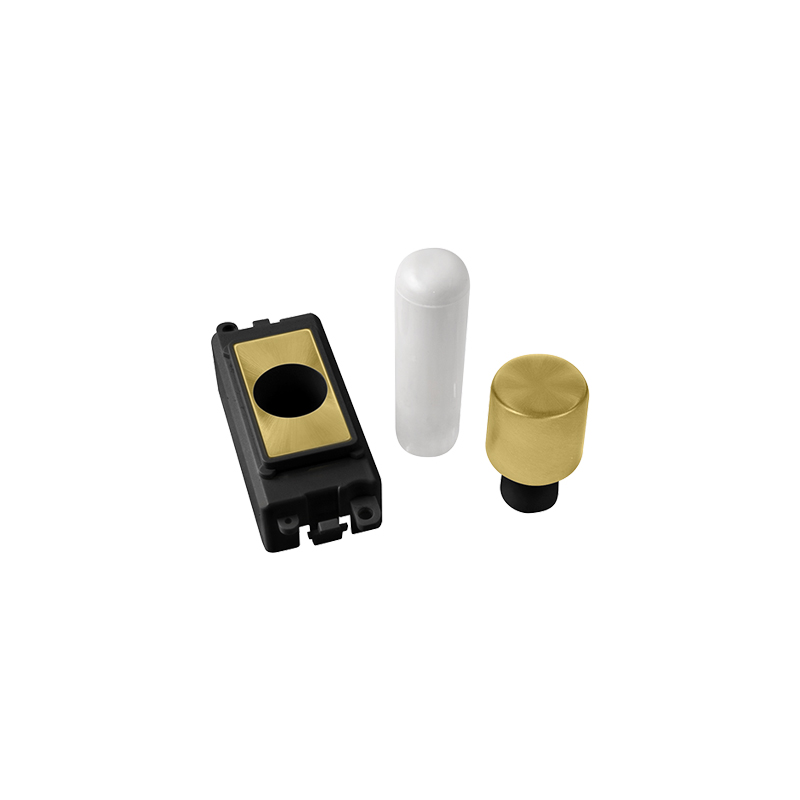 Click GridPro Satin Brass 1 Module Dimmer Mounting Kit Insert Black