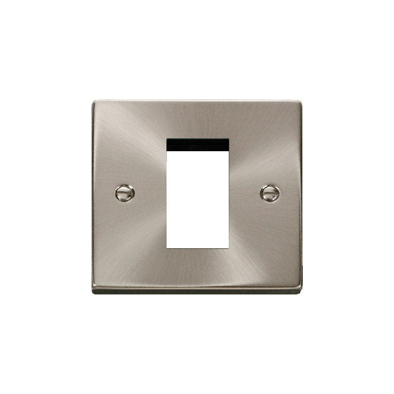 Click Deco 1 Gang Single Aperture Plate Satin Chrome