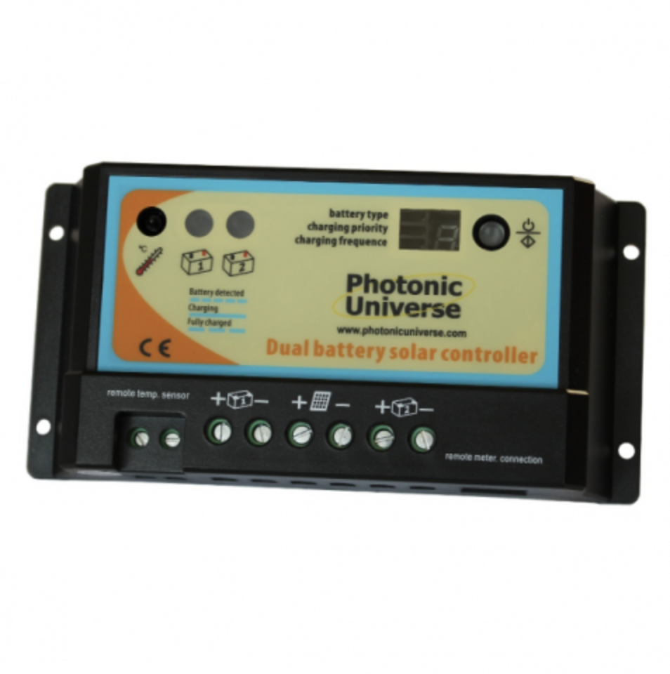 20a dual battery solar charge controller / regulator for 12v / 24v batteries