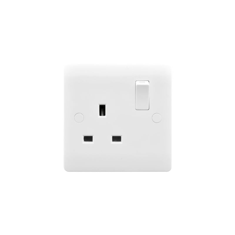 Hamilton Verve 1G 13A Double Pole Switched Socket White/White