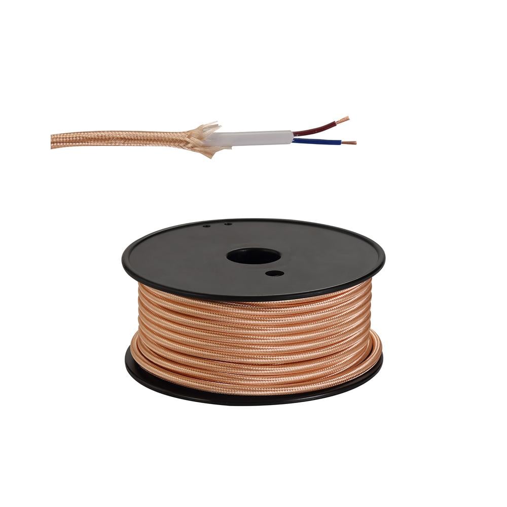 Luxuria Glorelle 25m Roll Rose Gold Braided 2 Core 0.75mm Cable