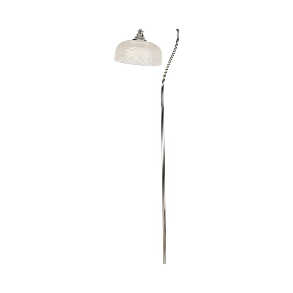 Luxuria Toussenel Floor Lamp 1 Light E27 Polished Nickel/Prismatic Glass