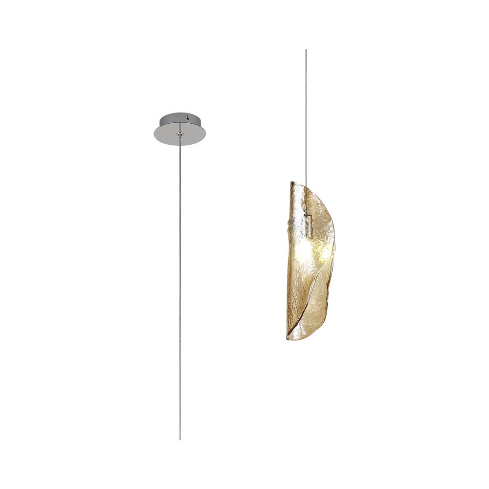 Luxuria Trim 10cm Pendant 2m 1xG9 Polished Chrome/Amber