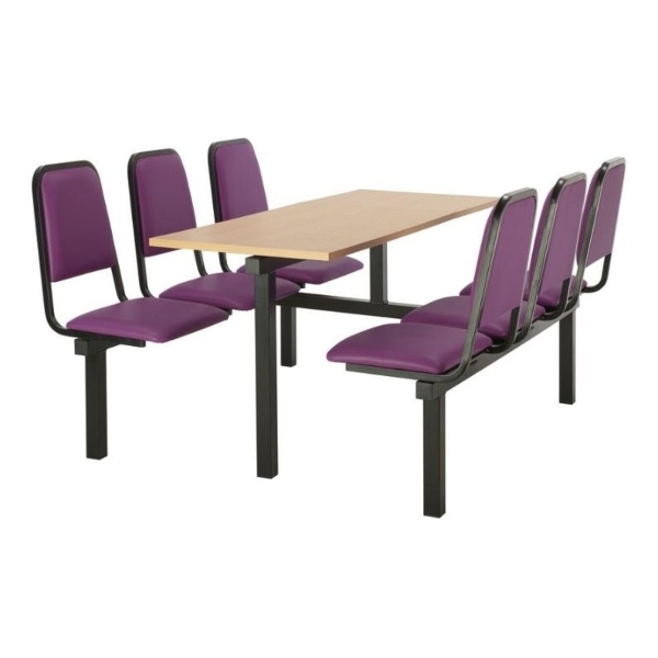 CU92 - 6-Seater Chester Canteen Unit - 2 Way Access, Purple, Beech