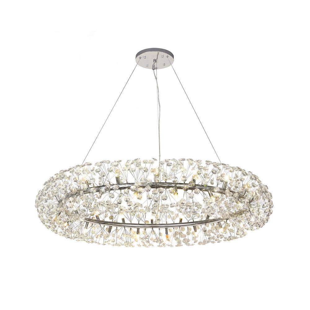 Luxuria Paramount Pendant 1.4m Ring 36 Light G9 Polished Chrome/Crystal