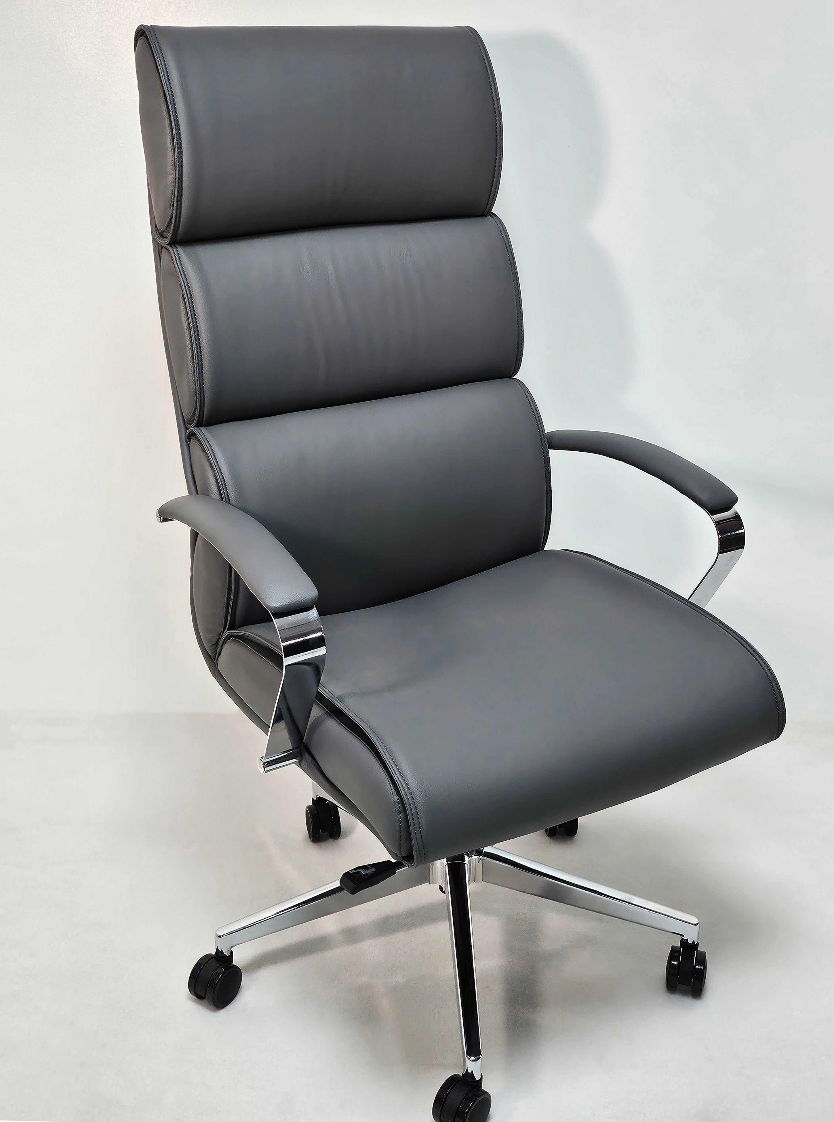 Modern Grey Leather High Back Executive Office Chair - HB-286A UK