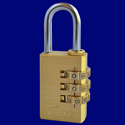 ASEC 3-Wheel Combination Padlock AS2553