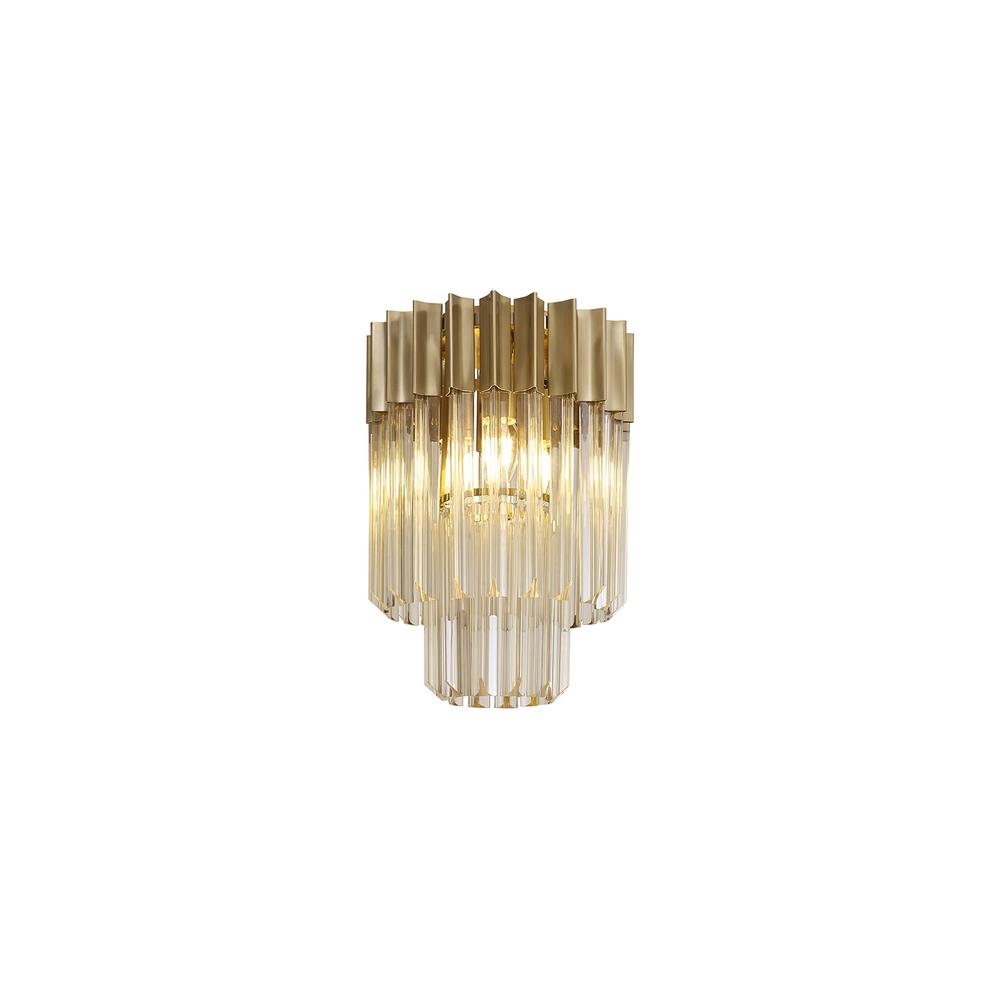 Luxuria Osiris 30cm Ceiling Round 3 Light E14 Brass / Cognac Sculpted Glass