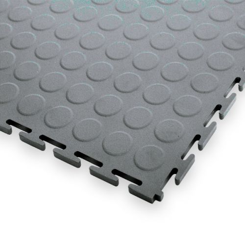 EVOtile Professional Garage Floor Tile 7mm - Raised Disk Texture