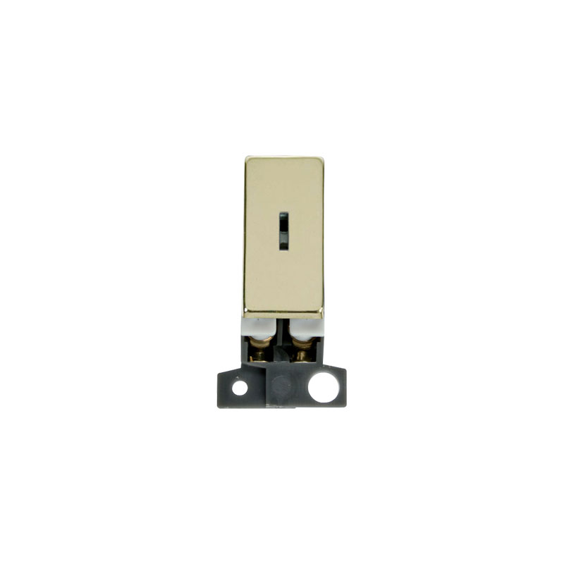 Click MiniGrid Ingot 10AX 2 Way Keyswitch Module Polished Brass