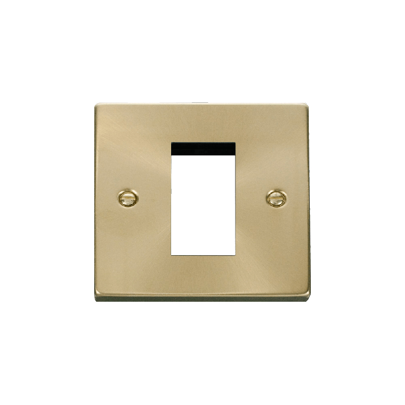 Click Deco 1 Gang Single Aperture Plate Satin Brass