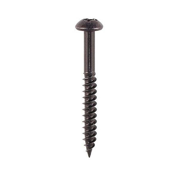 8g x 1 1/4'' Pozi Round Black Jap Wood Screws