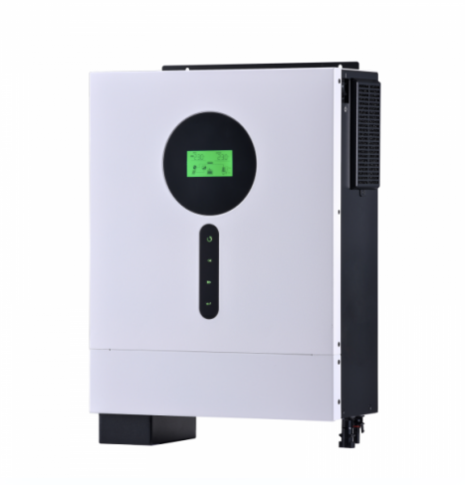 iconica 6000w 48v hybrid pure sine wave inverter with 120a mppt solar controller and 100a mains battery charger, dual ac inputs (no battery required)