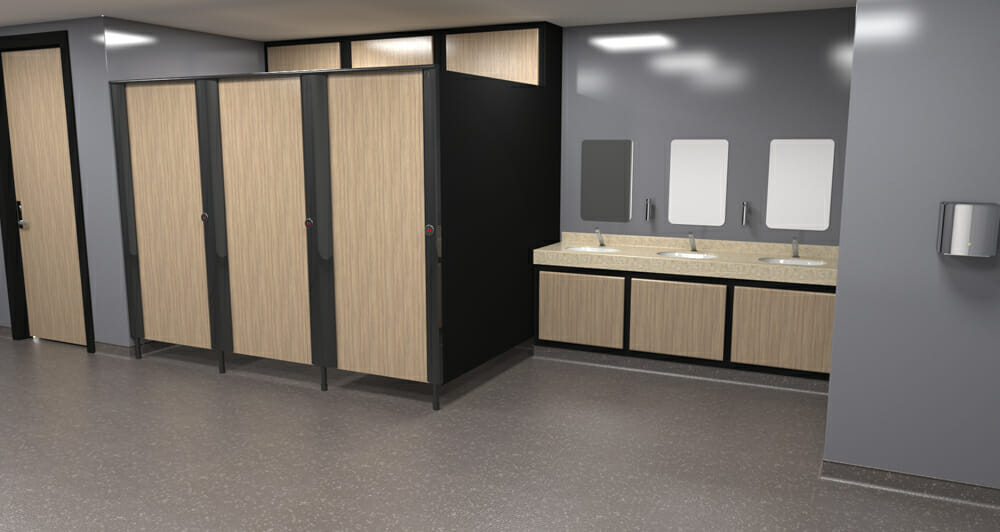 Space Advanced Cubicle Systems for Hotel Washrooms