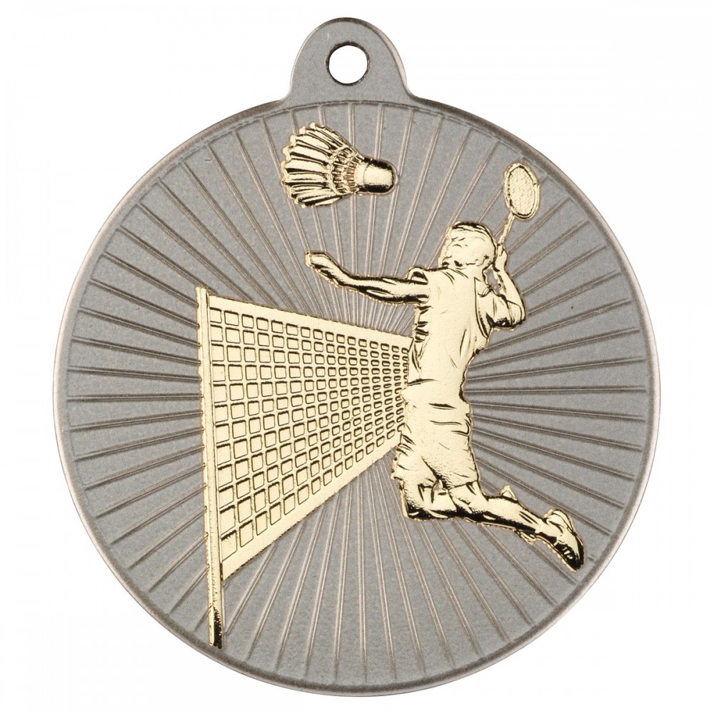 2 Tone Badminton Gold Medals - 50mm