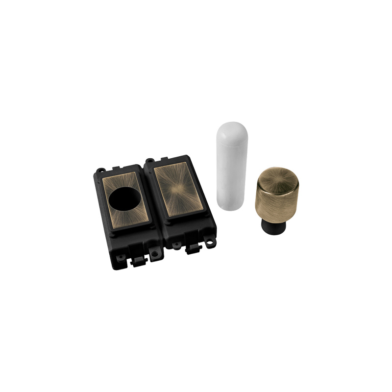 Click GridPro Antique Brass 2 Module Dimmer Mounting Kit Insert Black