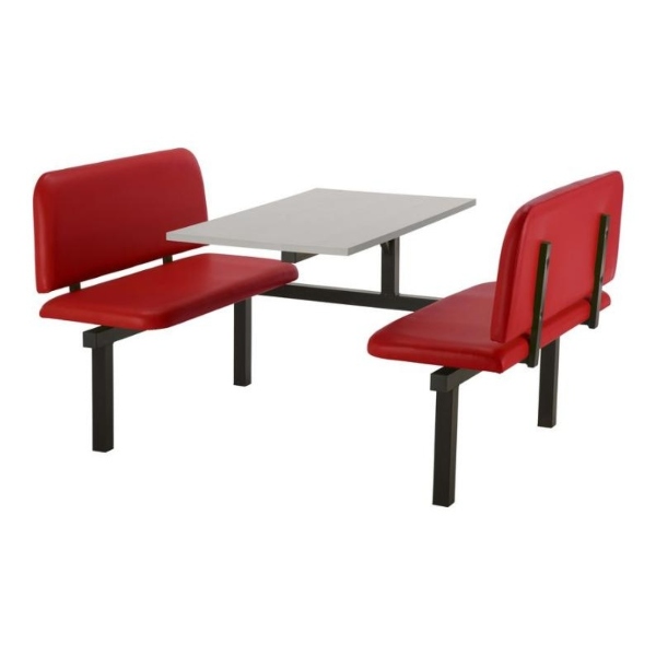 CU94 - 4-Seater Oscar Canteen Unit - 1 Way Access, Red, Grey