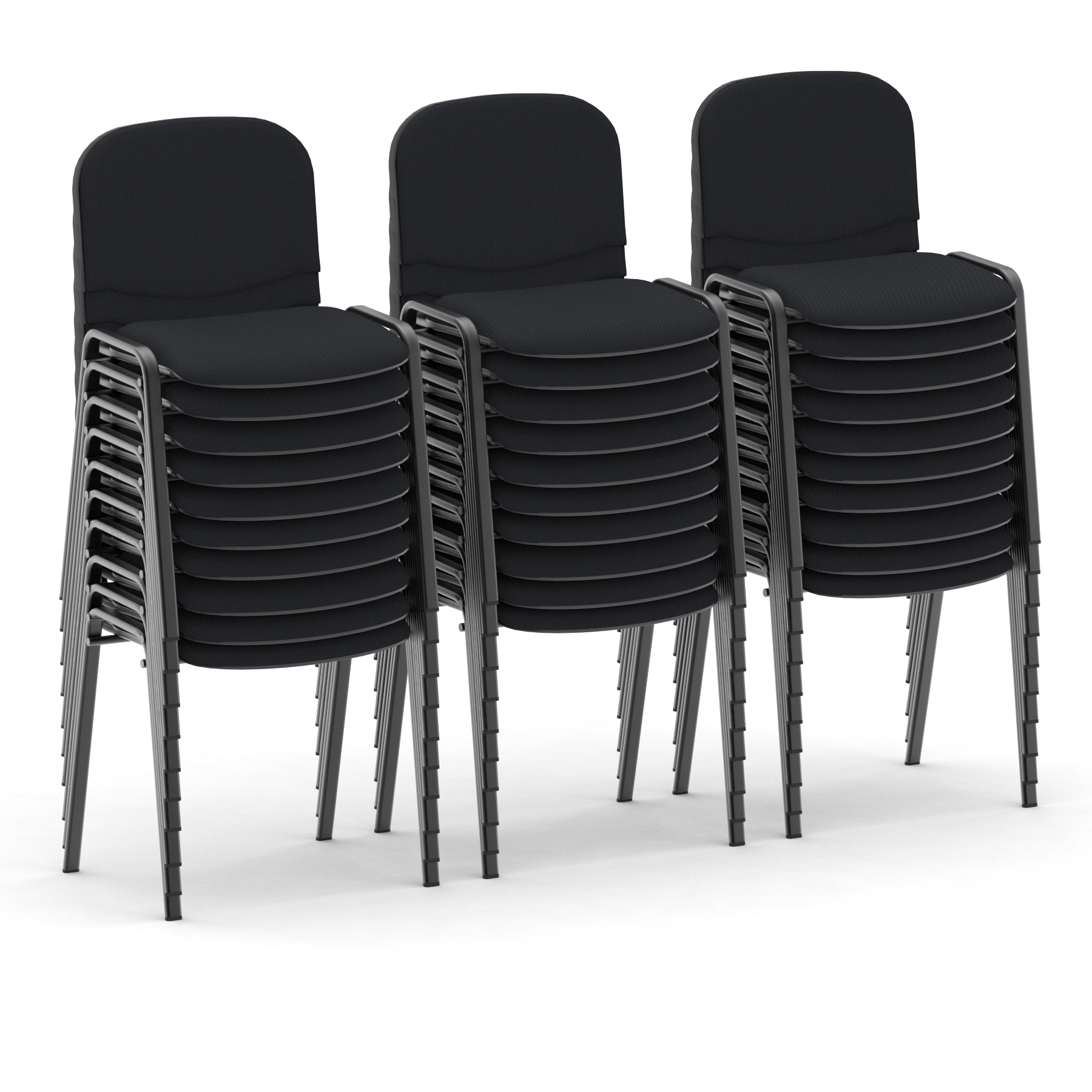 Specialising In ISO Stacking Fabric Visitor/Conference Chair - Bundle of 30 - Available in Black, Blue, Charcoal or Wine - Black or Chrome Frame North Yourkshire