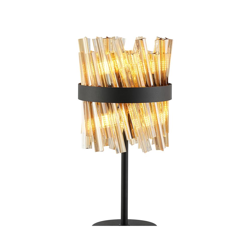 Luxuria Sylph 6 Light G9 Table Lamp Satin Black / Amber