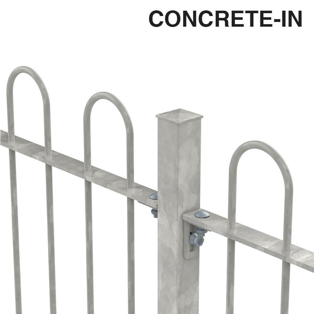 1200mm Bow Top Concrete-in Fence p/m- 1200mm x 12mm Bars - Galvanised