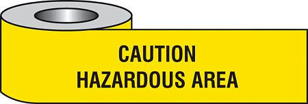 Caution hazardous area barrier tape