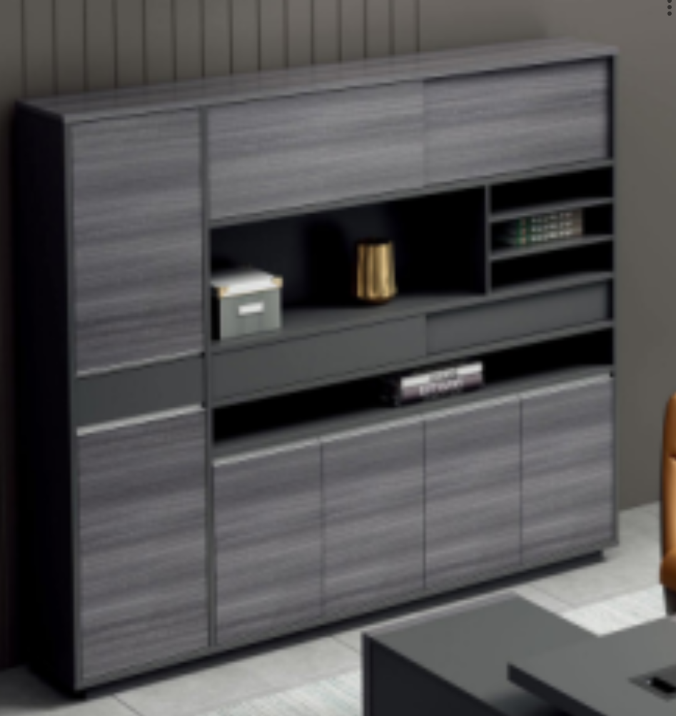 Modern Grey Oak Executive Bookcase - LX-S0120 UK