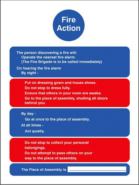 Fire action residential homes & multi-occupancy buildings