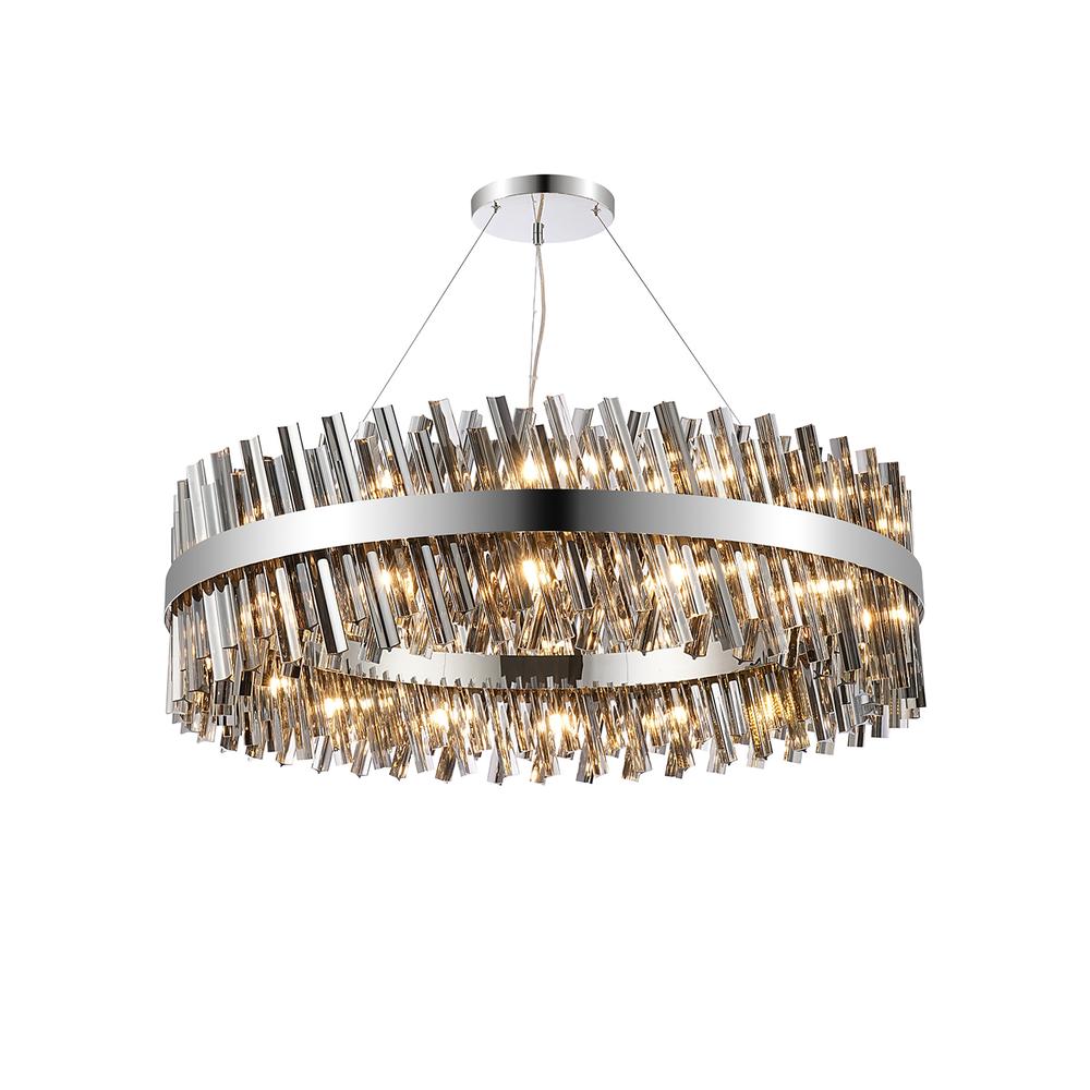 Luxuria Sylph 1m 32 Light G9 Pendant Round Polished Nickel / Smoke