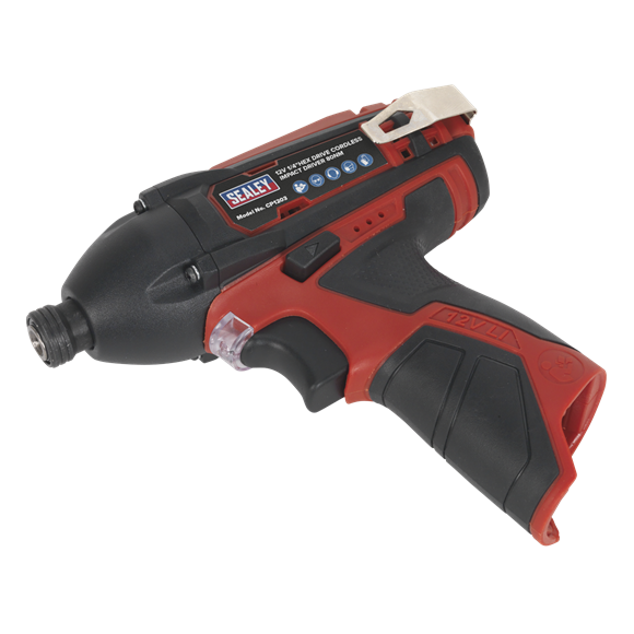 Sealey CP1203 Cordless Impact Driver 1/4"Hex Drive 80Nm 12V Lithium-ion - Body Only