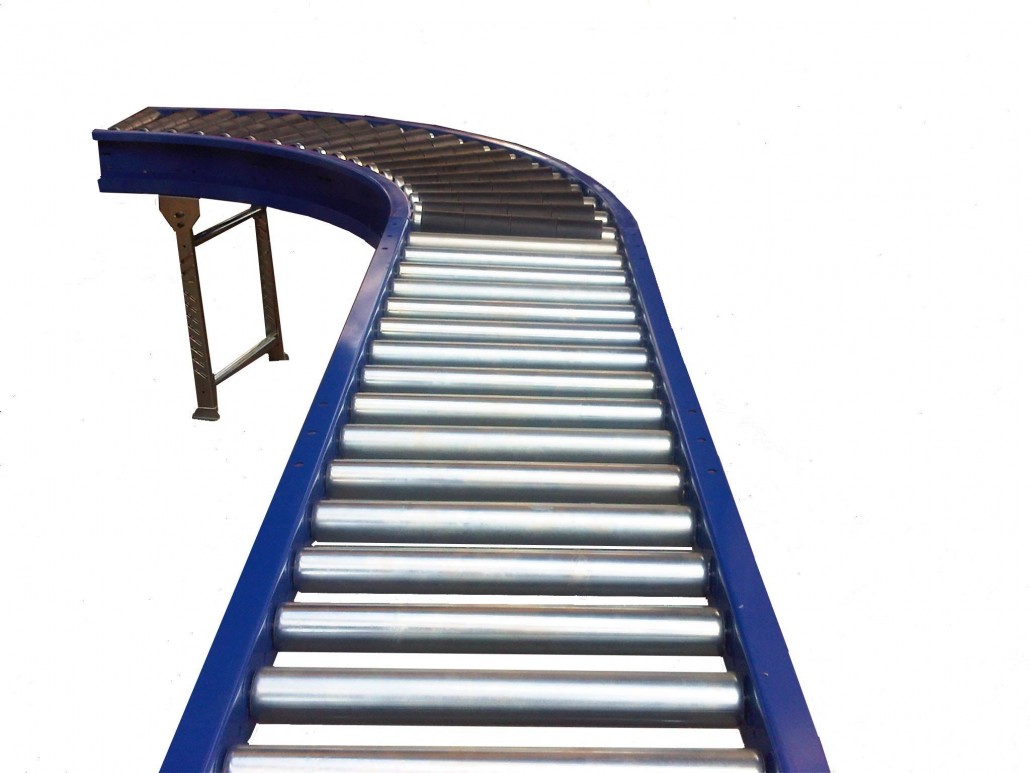 3 Metre Length Of Economy Cleanline Gravity Roller Conveyor With Bright Zinc Plated Steel Rollers Rated 20kg Each