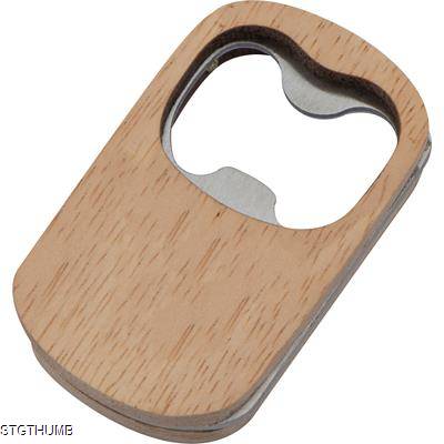 BOTTLE OPENER BAMBOO in Beige.