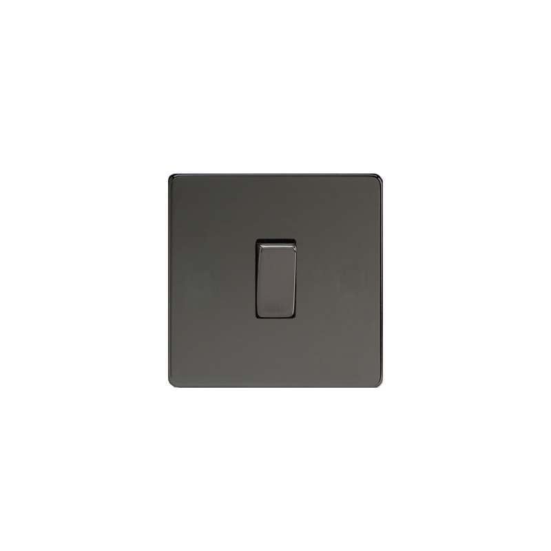 Varilight Screw Less Flat Plate Switch 1G Iridium Black