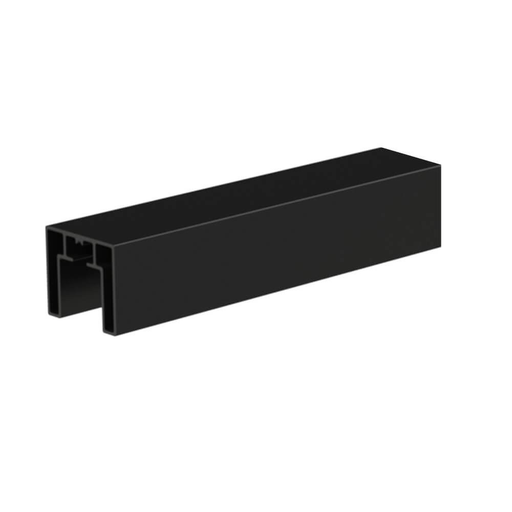 Aluminium 40 x 35mm Square Cap RailPPC Black RAL 9005 - 2.5m Long