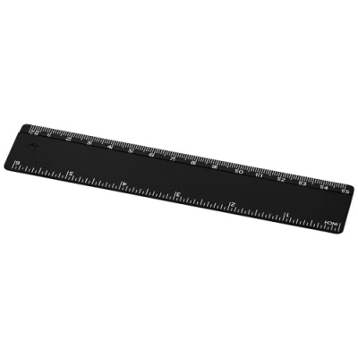 REFARI 15 CM RECYCLED PLASTIC RULER in Solid Black.