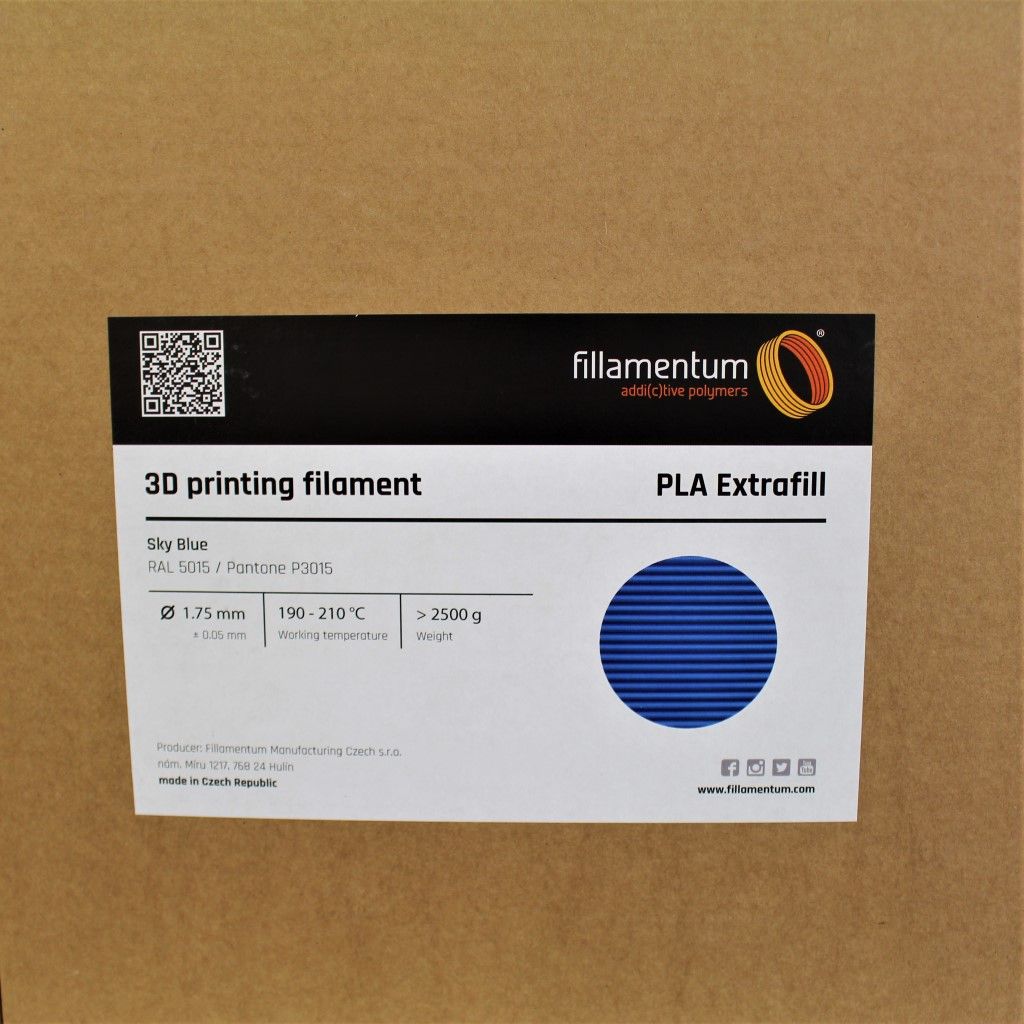 Fillamentum PLA Extrafill Sky Blue 1.75MM 2.5Kg 3D Printer Filament