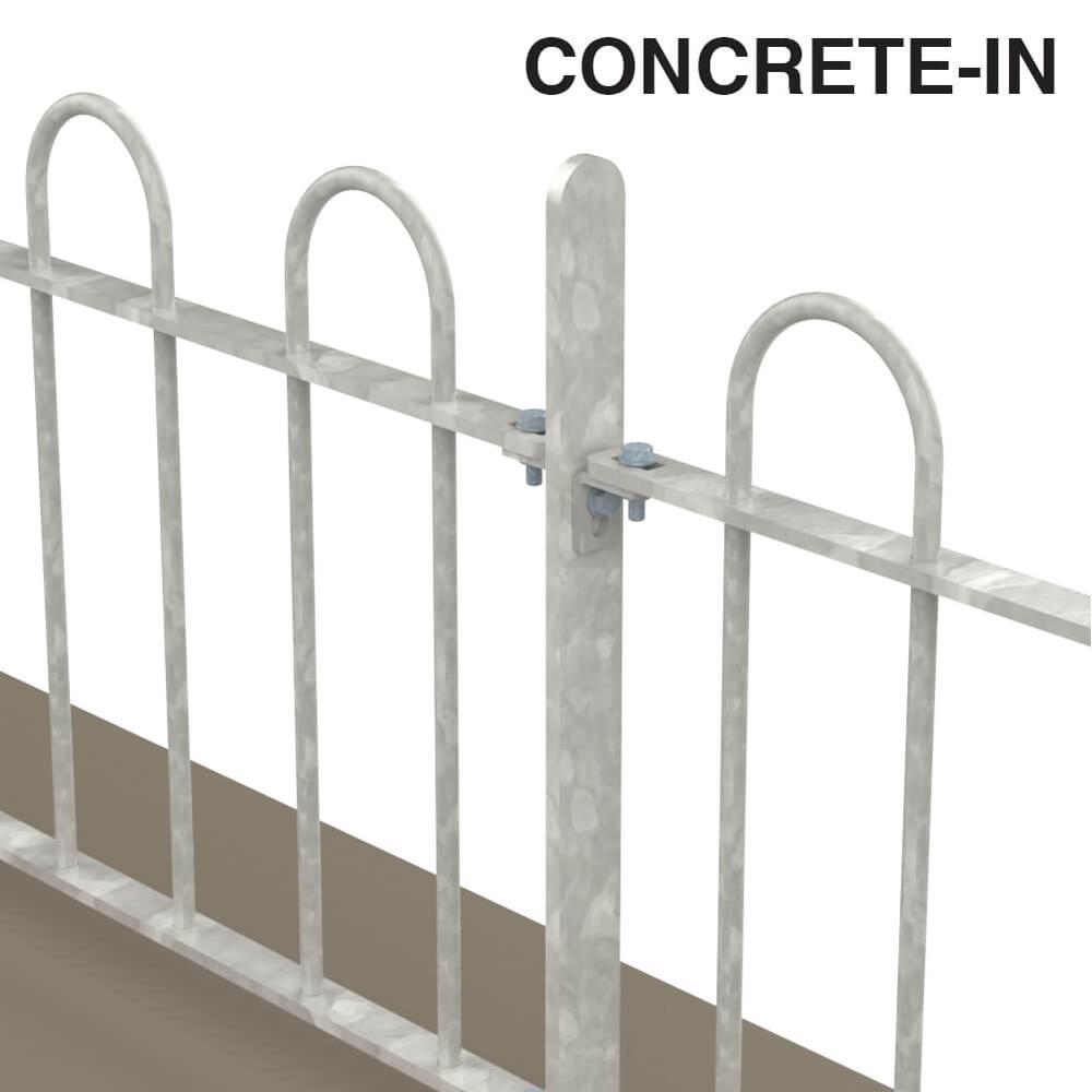 500mm Bow Top  Concrete In Fence p/mWith 12mm Bars - Galvanised