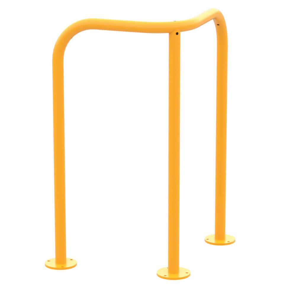 90 degree post protector bolt downPowder Coated Yellow RAL 1003