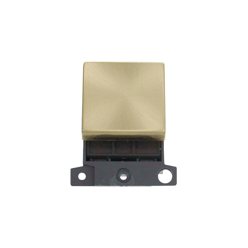 Click MiniGrid Ingot 20A DP Switch Module Satin Brass