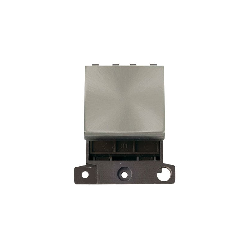 Click MiniGrid Ingot 32A DP Switch Module Brushed Stainless