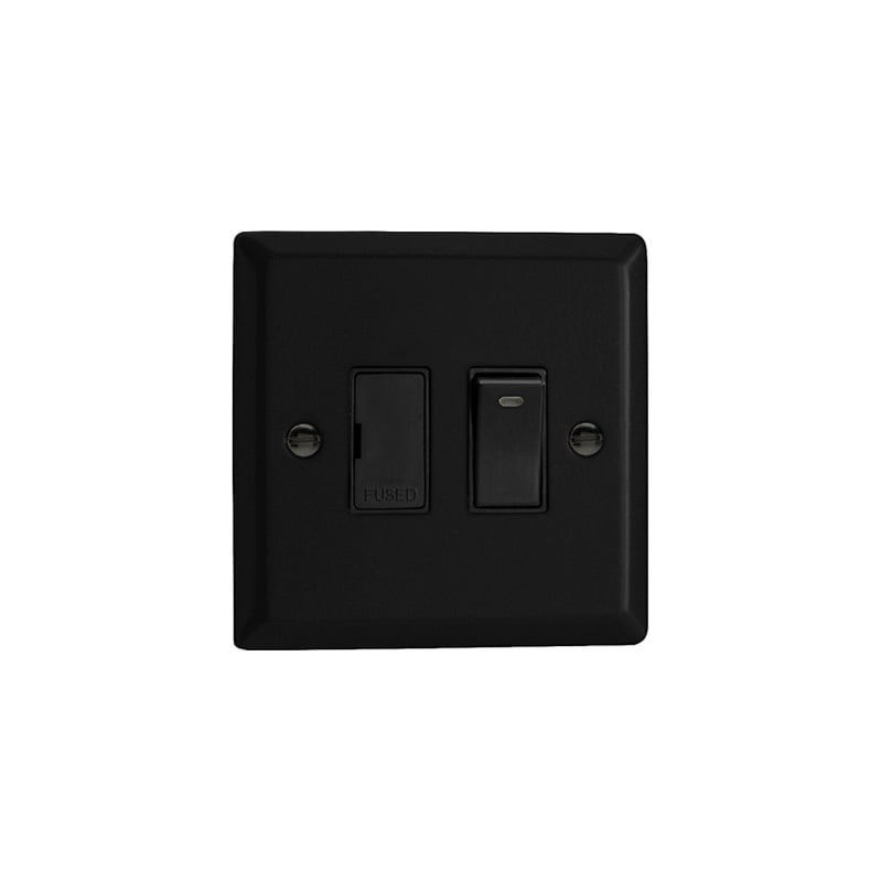 Varilight Urban 13A DP Switched Fused Spur with Neon Matt Black (Standard Plate)