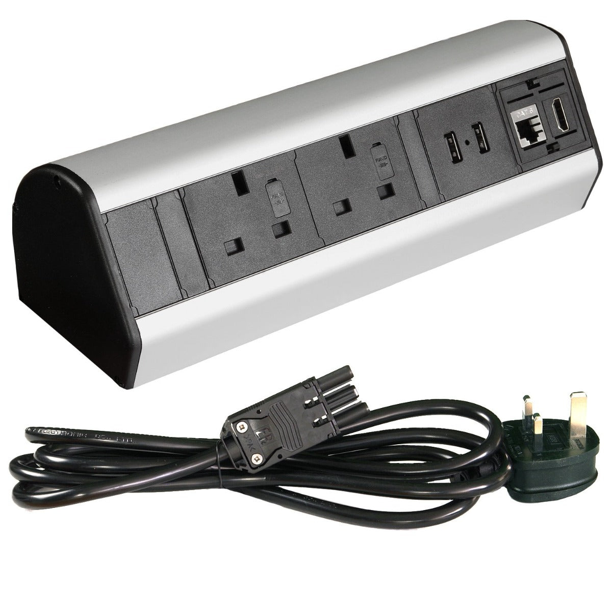 Providers Of Desktop Power Extension with Clamp - 2 UK Sockets - 2 USB - 1 HDMI - 1 Ethernet - OOF-DP14S Near Me