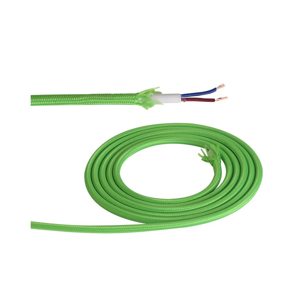 Luxuria Glorelle 1m Lime Green Braided 2 Core 0.75mm Cable