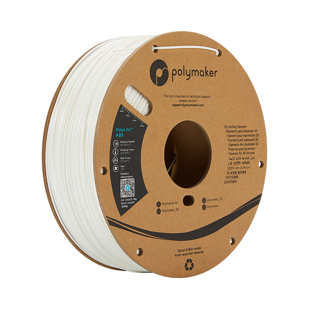 PolyMaker PolyLite White ABS 1.75mm 1Kg 3D Printing filament