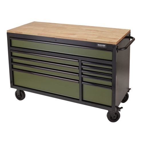 Draper Workbench Roller Tool Cabinet 10 Drawer 56" In Green