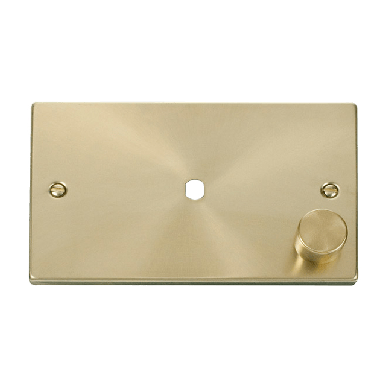 Click Deco 1 Gang Dimmer Mounting Unfurnished Plate and Knob (1000W Max) Satin Brass