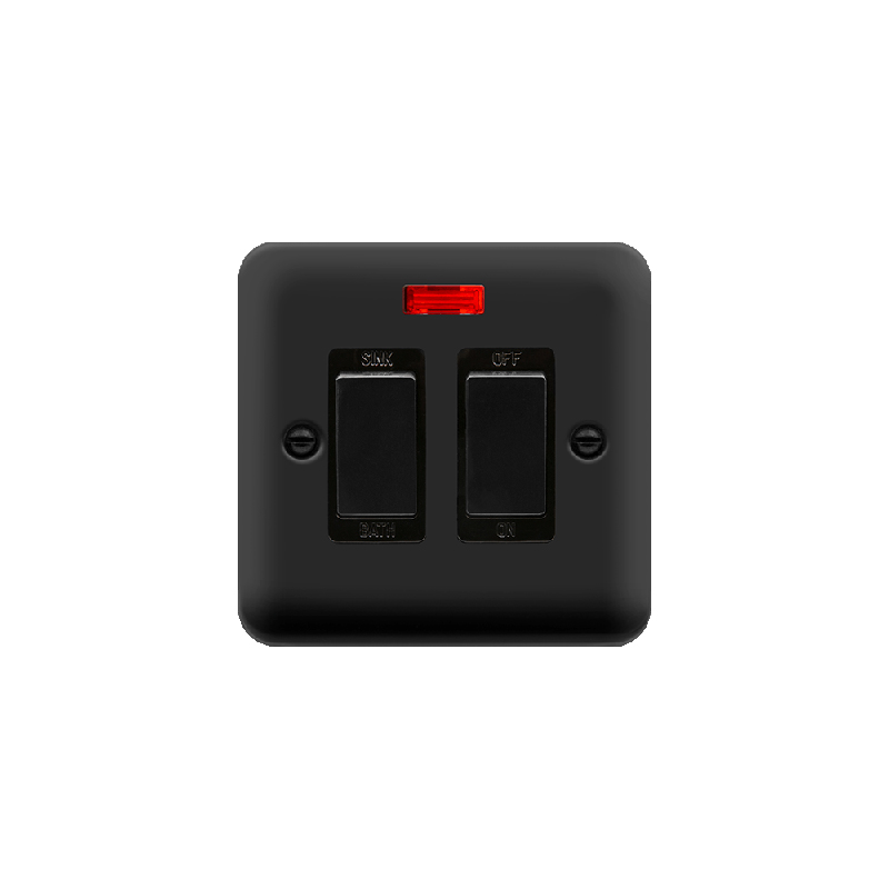 Click Deco Plus DP Sink/Bath Switch Matt Black Black Inserts Neon Light