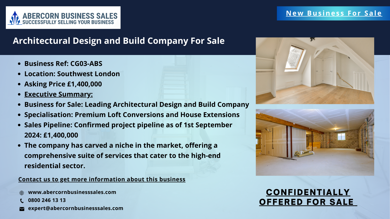 CG03-ABS - Leading Architectural Design and Build Company For Sale